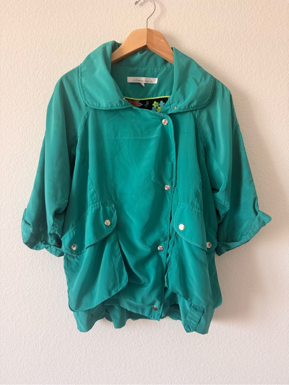 Lovers + Friends Women's Teal Lightweight Button-Front Jacket